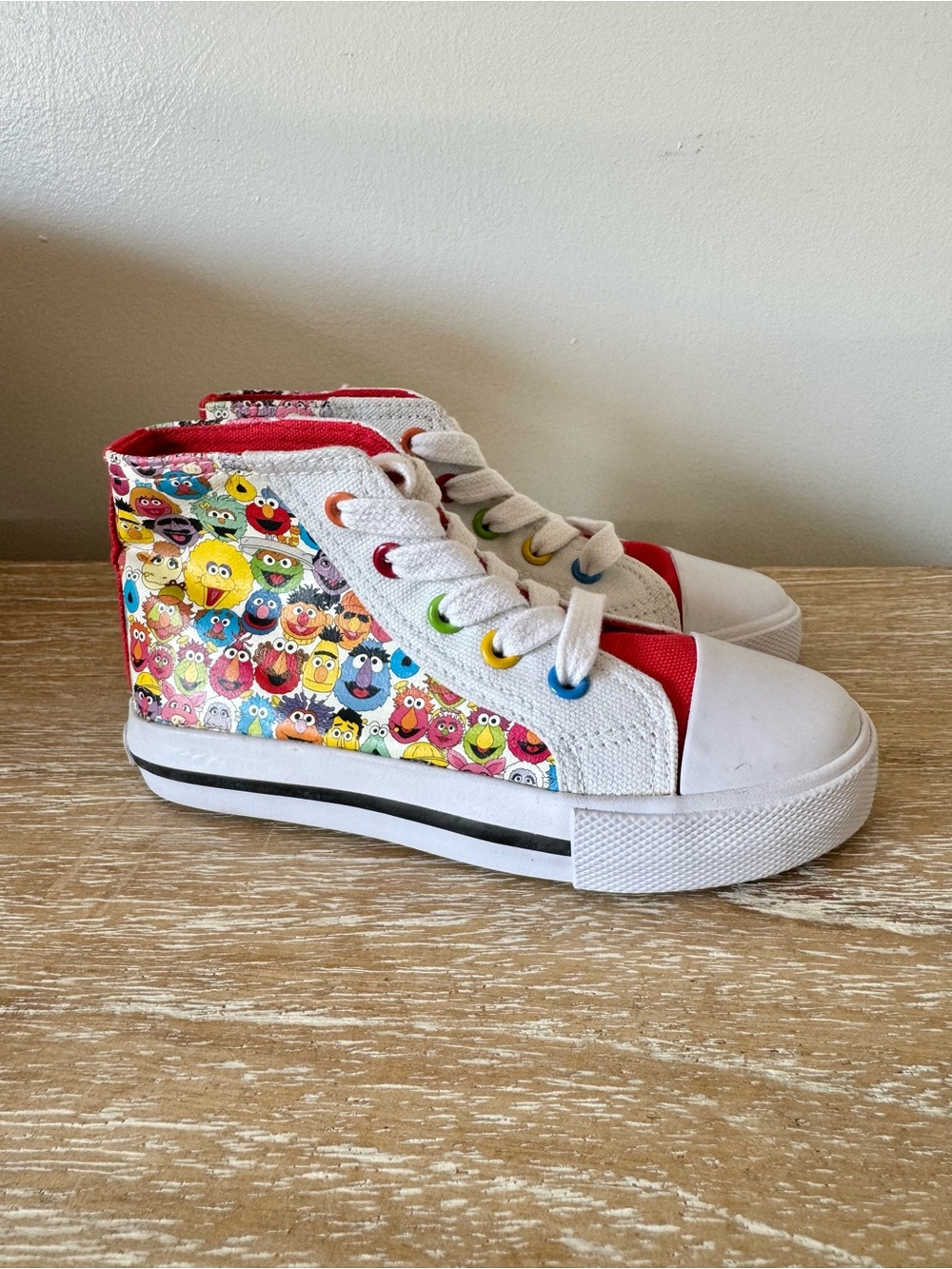 Kids Multicolor Character High-Top Sneakers - White/Red